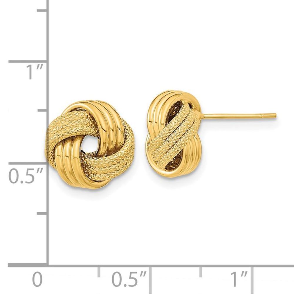 Amanda Rose 14K Yellow Gold Love Knot Stud Earrings - Picture 5 of 5